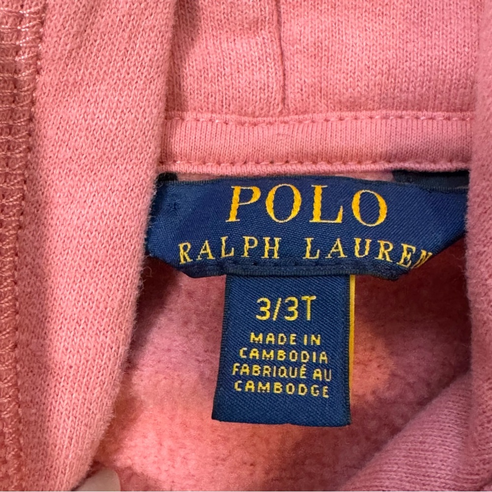 POLO RALPH LAUREN Baby Pink Hoodie Pony Embroidered Logo Girls 3 - Picture 4 of 6